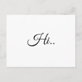 Hello Ivory Cream Minimalist Script Design Postkarte (Vorderseite)