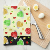 Hello Jello Dishtowel - on Yellow Geschirrtuch (Viertel Falte)