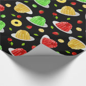 Hello Jello Wrapping Paper - auf schwarz Geschenkpapier (Ecke)