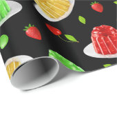 Hello Jello Wrapping Paper - auf schwarz Geschenkpapier (Rolleneckpunkt)