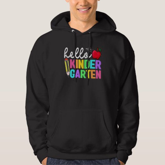 Hello Kindergarten Back To School Teacher Kid Team Hoodie (Vorderseite)