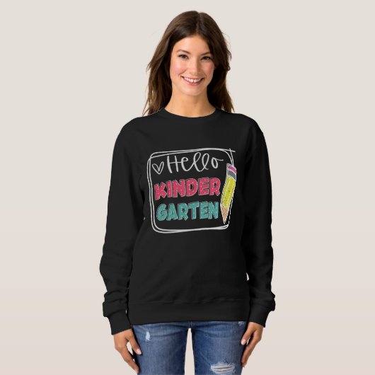 Hello Kindergarten Back To School Teacher Student Sweatshirt (Vorne ganz)