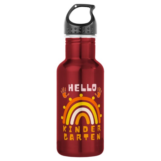HELLO KINDERGARTEN - COOLER RAINBOW EDELSTAHLFLASCHE (Vorderseite)
