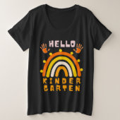 HELLO KINDERGARTEN - COOLER RAINBOW GROßE GRÖßE T-Shirt (Design vorne)
