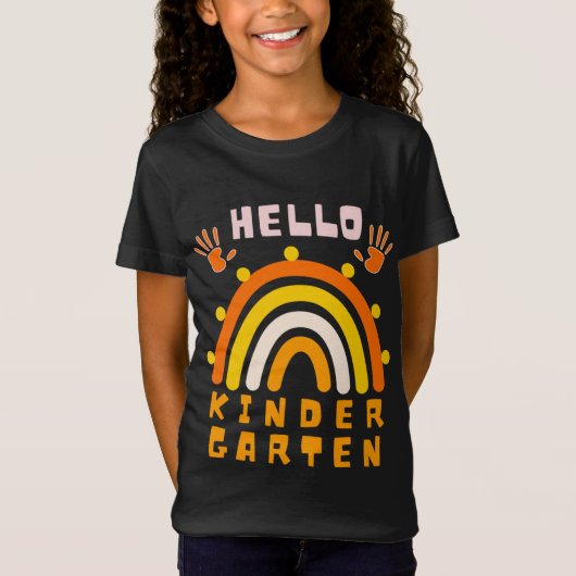 HELLO KINDERGARTEN - COOLER RAINBOW T-Shirt (Vorderseite)