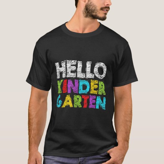 Hello Kindergarten Funny Back To School Student &a T-Shirt (Vorderseite)