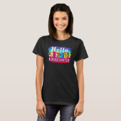 Hello Kindergarten Pencil Leopard Back To School T T-Shirt (Vorne ganz)