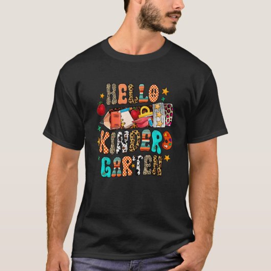 Hello kindergarten Teacher Team Back To School Ret T-Shirt (Vorderseite)