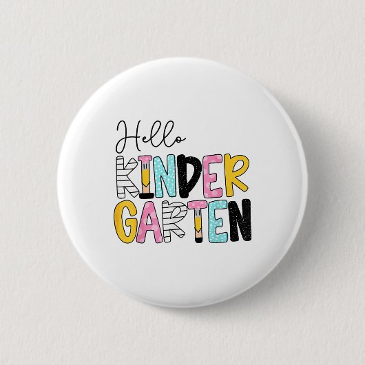 Hello Kindergarten Team Kinder Back To School Teac Button (Vorderseite)