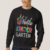 Hello Kindergarten Tie Dye Leopard Graphic Back To Sweatshirt (Vorderseite)