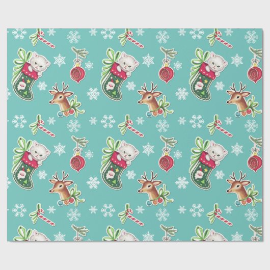 Hello Kitten Weihnachts-Wrapping Paper Geschenkpapier (Flach)