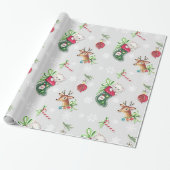 Hello Kitten Weihnachtswrapping Paper on Grau Geschenkpapier (Ungerollt)