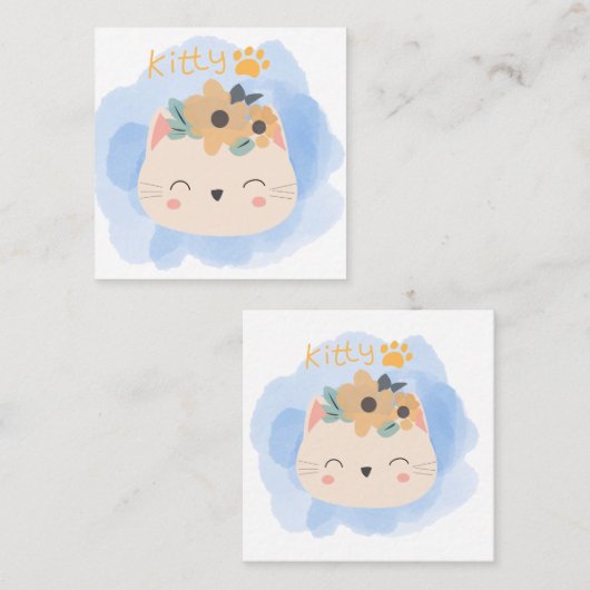 Hello Kitty Quadratische Visitenkarte (Vorne/Hinten)