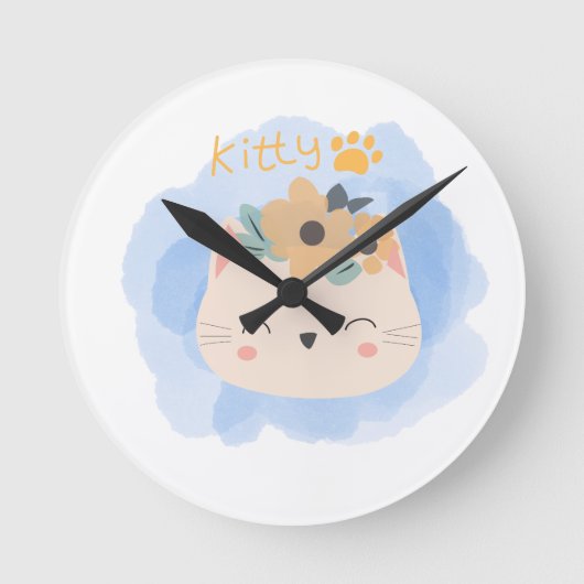 Hello Kitty Runde Wanduhr (Vorderseite)