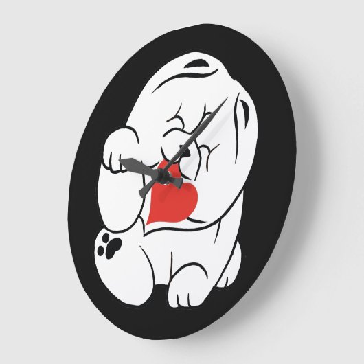 HELLO KOKORO Chow dog Große Wanduhr (Winkel)