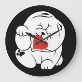 HELLO KOKORO Chow dog Große Wanduhr (Vorderseite)