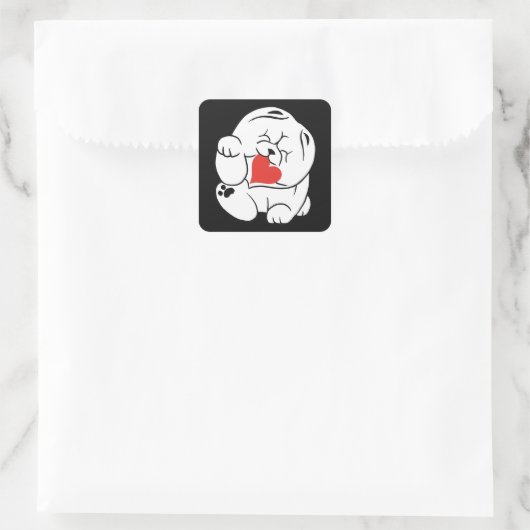 HELLO KOKORO Chow dog Quadratischer Aufkleber (Tasche)