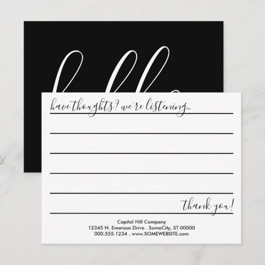 HELLO-Kommentarkarte Postkarte (Vorne/Hinten)