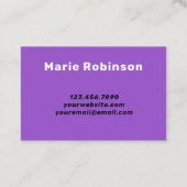 HELLO Kuh Drucken Schwarz-weiß Lila Visitenkarte (Rückseite)