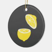 Hello Lemon modern yellow Frucht Keramik Ornament (Links)