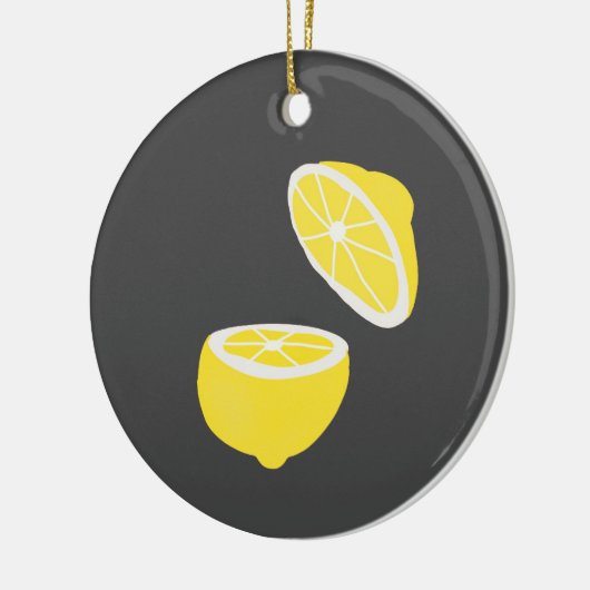 Hello Lemon modern yellow Frucht Keramik Ornament (Links)
