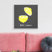 Hello Lemon modern yellow Frucht Leinwanddruck (Insitu (Wohnzimmer))