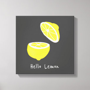 Hello Lemon modern yellow Frucht Leinwanddruck