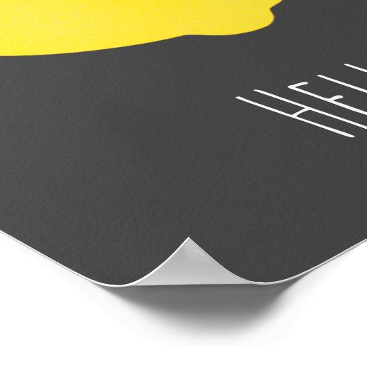 Hello Lemon modern yellow Frucht Poster (Ecke)