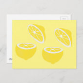 Hello Lemon modern yellow Frucht Postkarte (Vorne/Hinten)