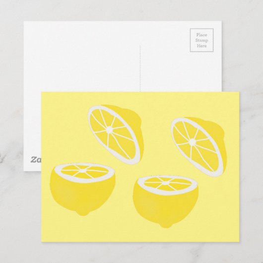 Hello Lemon modern yellow Frucht Postkarte (Vorne/Hinten)