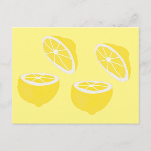 Hello Lemon modern yellow Frucht Postkarte (Vorderseite)