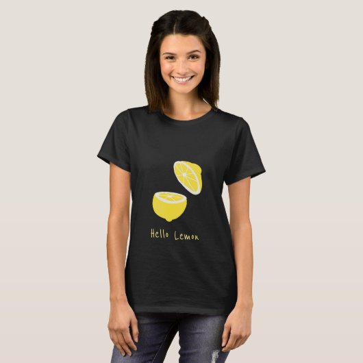 Hello Lemon modern yellow Frucht T-Shirt (Vorne ganz)