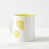 Hello Lemon modern yellow Frucht Zweifarbige Tasse (Vorderseite Links)