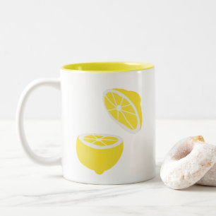 Hello Lemon modern yellow Frucht Zweifarbige Tasse