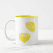 Hello Lemon modern yellow Frucht Zweifarbige Tasse (Links)