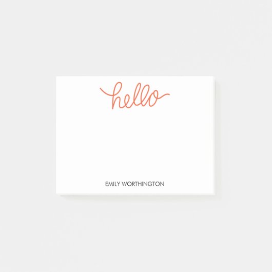Hello Lettering Custom Post-it® Notes (Orange) Post-it Klebezettel (Vorderseite)