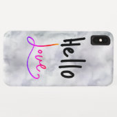 Hello Liebe Funny Typografy Marble Case-Mate iPhone Hülle (Rückseite (Horizontal))