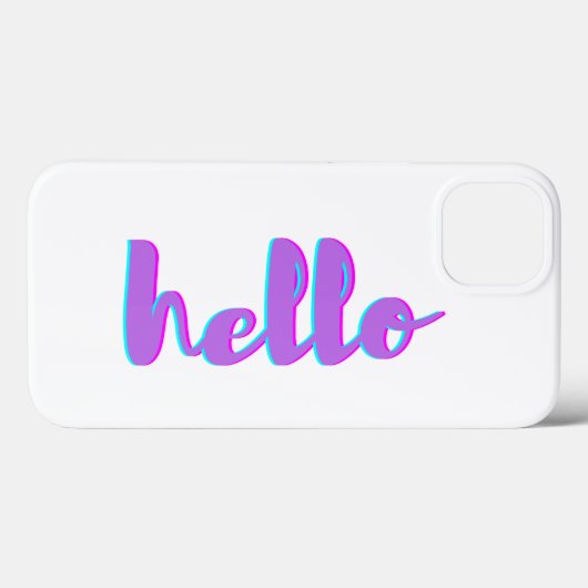Hello Lila White Modern iPhone Case (Rückseite (Horizontal))