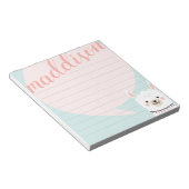 Hello Litama Pink Green Personalisiert Notepad Notizblock (angewinkelt)