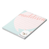Hello Litama Pink Green Personalisiert Notepad Notizblock (Rotiert)