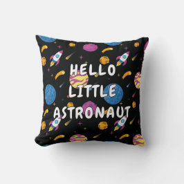 Hello Little Astronaut Space Pattern Kissen