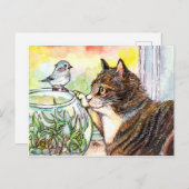 Hello Little Bird Postkarte (Vorne/Hinten)