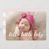 Hello Little Lady | Ankündigung von Foto zur Gebur (Vorne/Hinten)