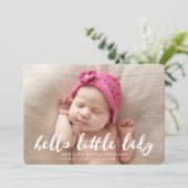 Hello Little Lady | Ankündigung von Foto zur Gebur (Stehend Vorderseite)