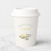 Hello Little Lemon Citrus Baby Shower Pappbecher (Rückseite)