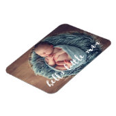 Hello Little Man | Ankündigung von Foto zur Geburt Magnet (Linke Seite)