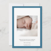 Hello Little One - 2 Foto Baby Boy Blue Birth Ankündigung (Rückseite)