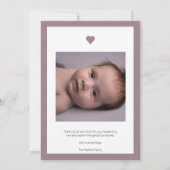 Hello Little One - 2 Foto Baby Lavender Birth Ankündigung (Rückseite)