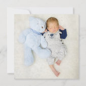 Hello Little One 2 Foto Name Blue Baby Boy Ankündigung (Rückseite)