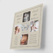 Hello Little One Baby Four Foto Square Wall Clock Quadratische Wanduhr (Winkel)